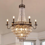 French Empire Crystal Chandelier, 13-Light Bronze Luxury Crystal Chandelier, Traditional Court Chandelier For Living Room, Dining Room, Bedroom, Drawing Room, Foyer, Hallway, Restaurant, 33''W A108-B0D48YBMTG