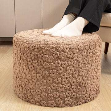 Round Pouf Ottoman Footstool 20x14In Ottoman Footrest for Couch Sofa Coffee