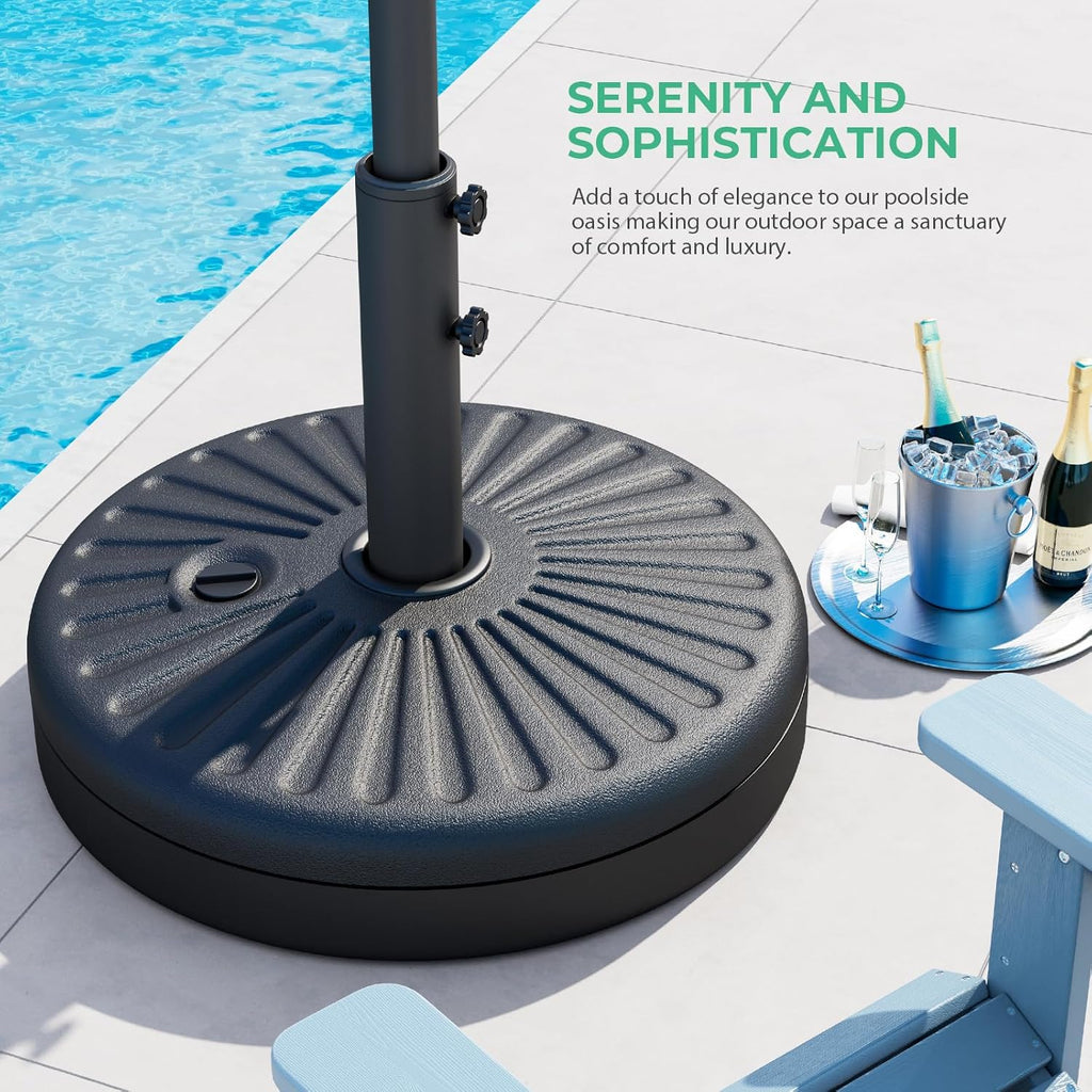 81.5lb Max Capacity Patio Umbrella Stand, Outdoor Umbrella Base Water Filled Stand