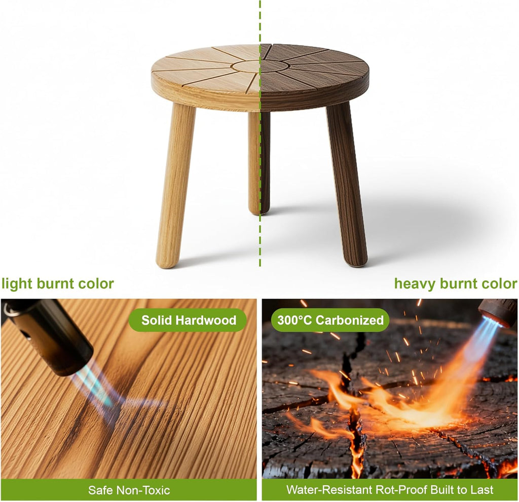 Wood Plant Stands Indoor, 5-Pack Single Plant Stand for 6-12 Inch Pots, Mid-Century Modern Plant Stool, Tall Plant