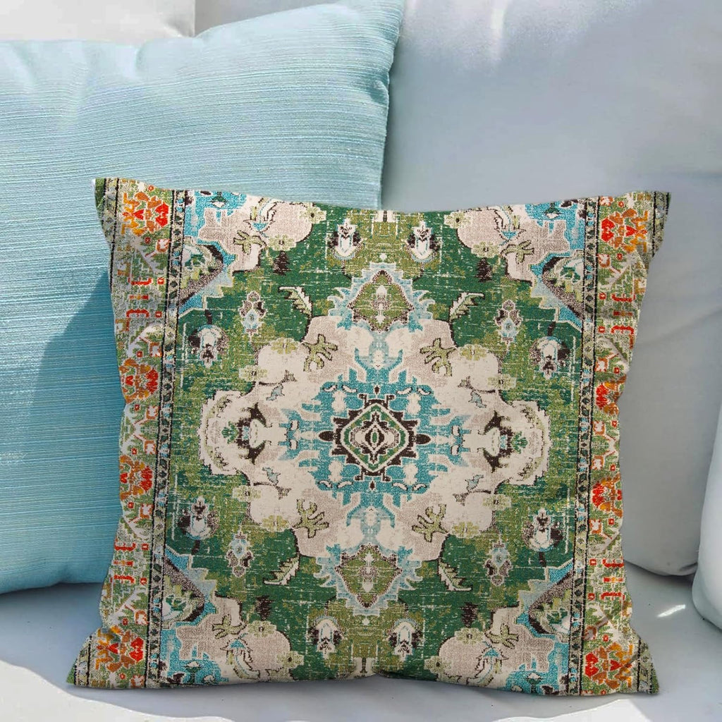 Boho Throw Pillow Covers 18x18 inch Set of 2 Boho Rug Carpet Double Sided Pattern Cotton Soft Pillow Case Cushion