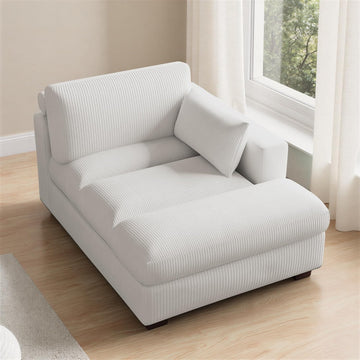 Oversized Chaise Lounge Chair Indoor with Left Armrest, Comfy Upholstered Sofa Bed Recliner Chair , Corduroy Reading