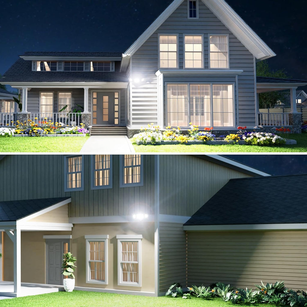 80W Dusk to Dawn Outdoor Lighting,8000LM Black Flood Lights Outdoor,IP65 Waterproof Exterior Security LED Light,3