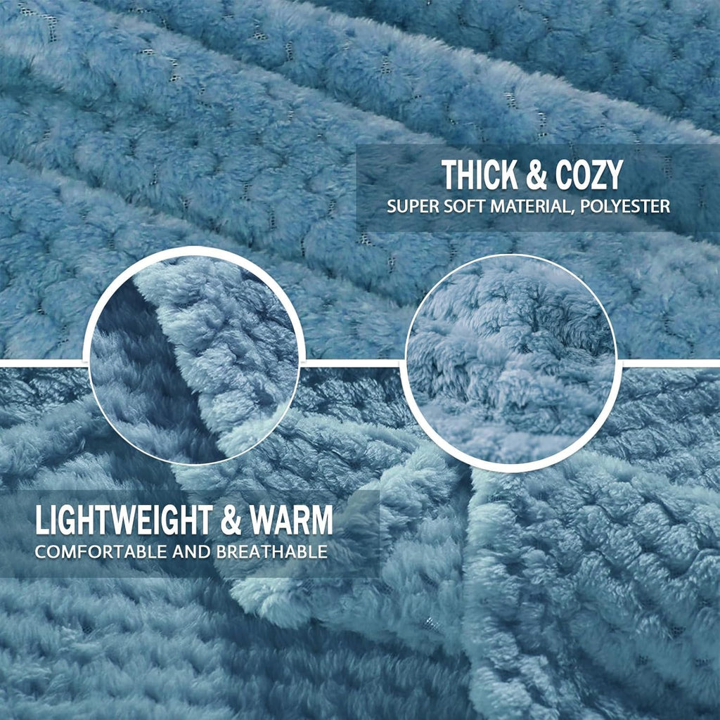 Fleece Throw Blanket Extra Large, Super Soft and Warm Blankets, Cozy, Fuzzy and Lightweight (Slate Blue, 50x70 Inches)