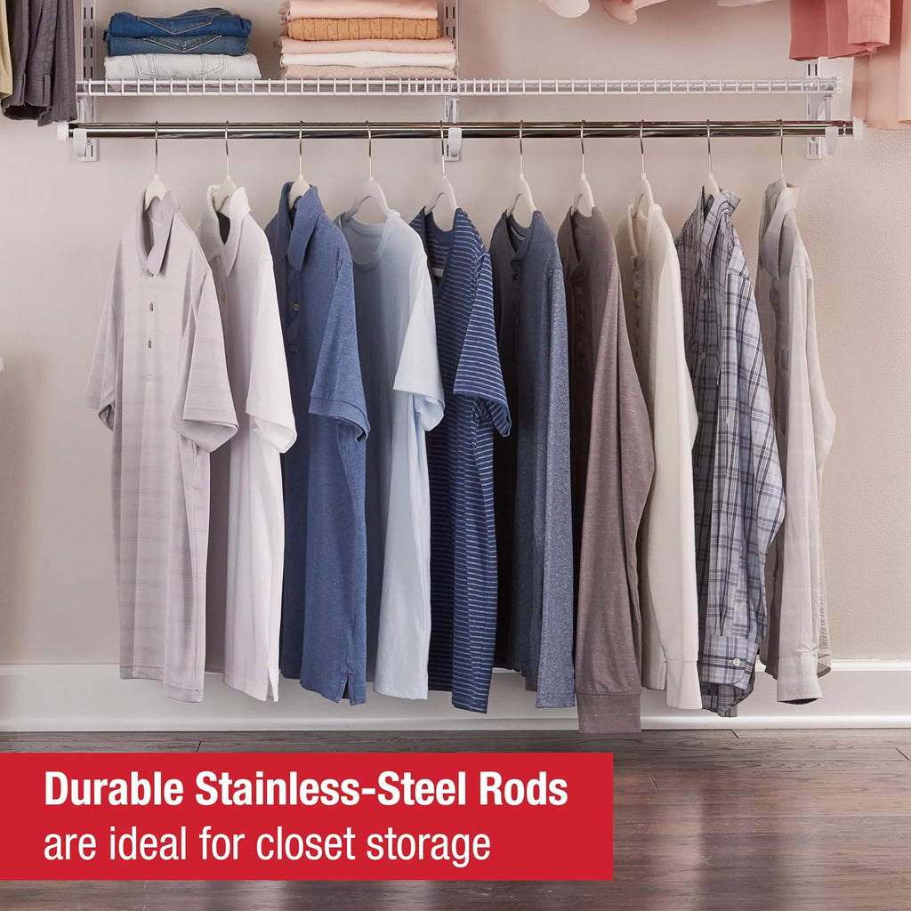 Configurations Custom Closet Kit 4-8 Ft. Adjustable Metal Wire Shelving White Finish Expandable Organization System