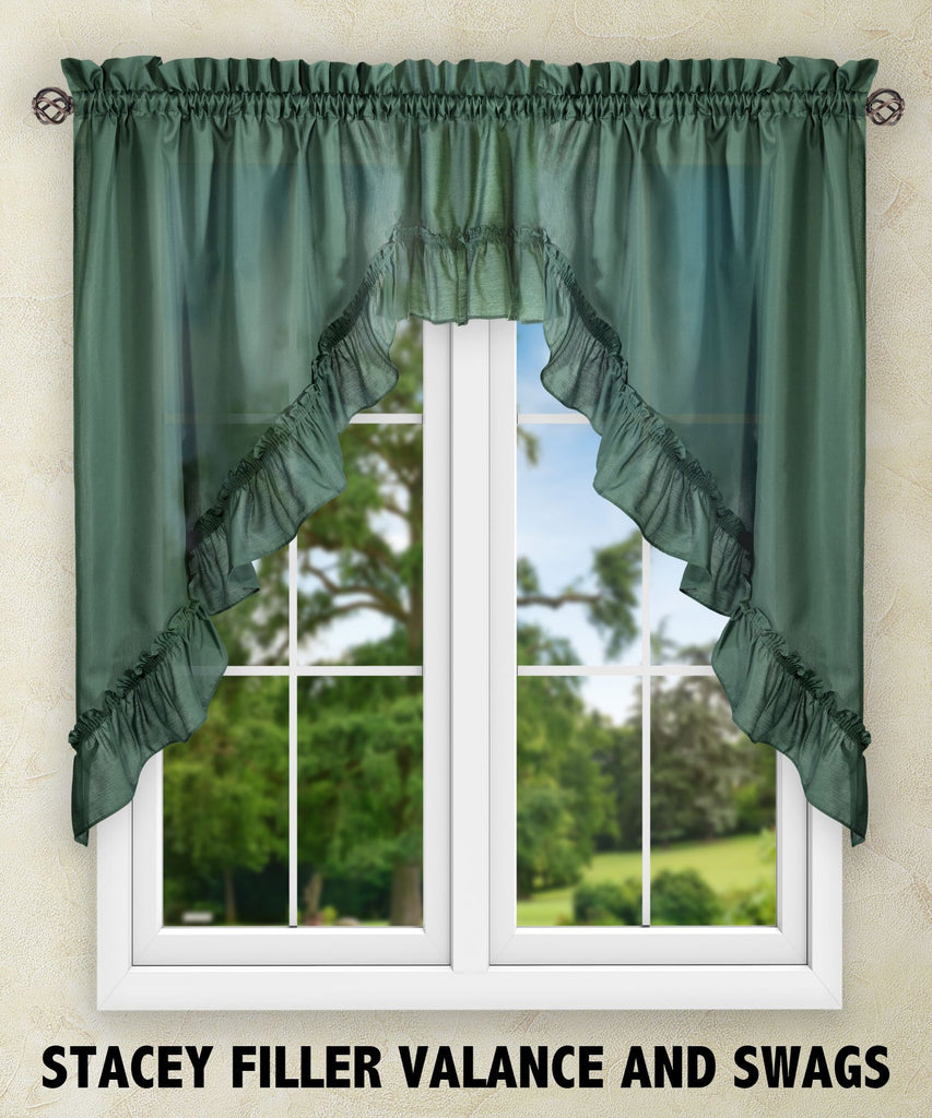 Stacey 60-by-38 Inch Ruffled Swag Curtain (Harvest)