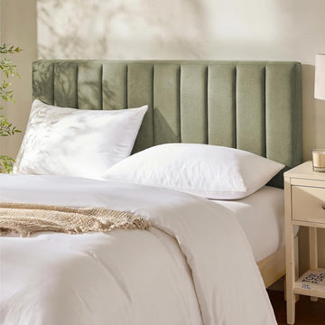Upholstered Queen Headboard - Easy Assemble Channel Stitched Headboard Queen - Wall Mounted Headboards with 3D
