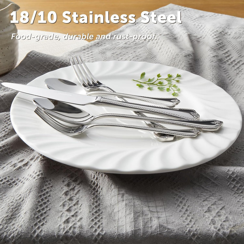 Silverware Set, 40-Piece 18/10 Stainless Steel Flatware Set Cutlery Set for 8