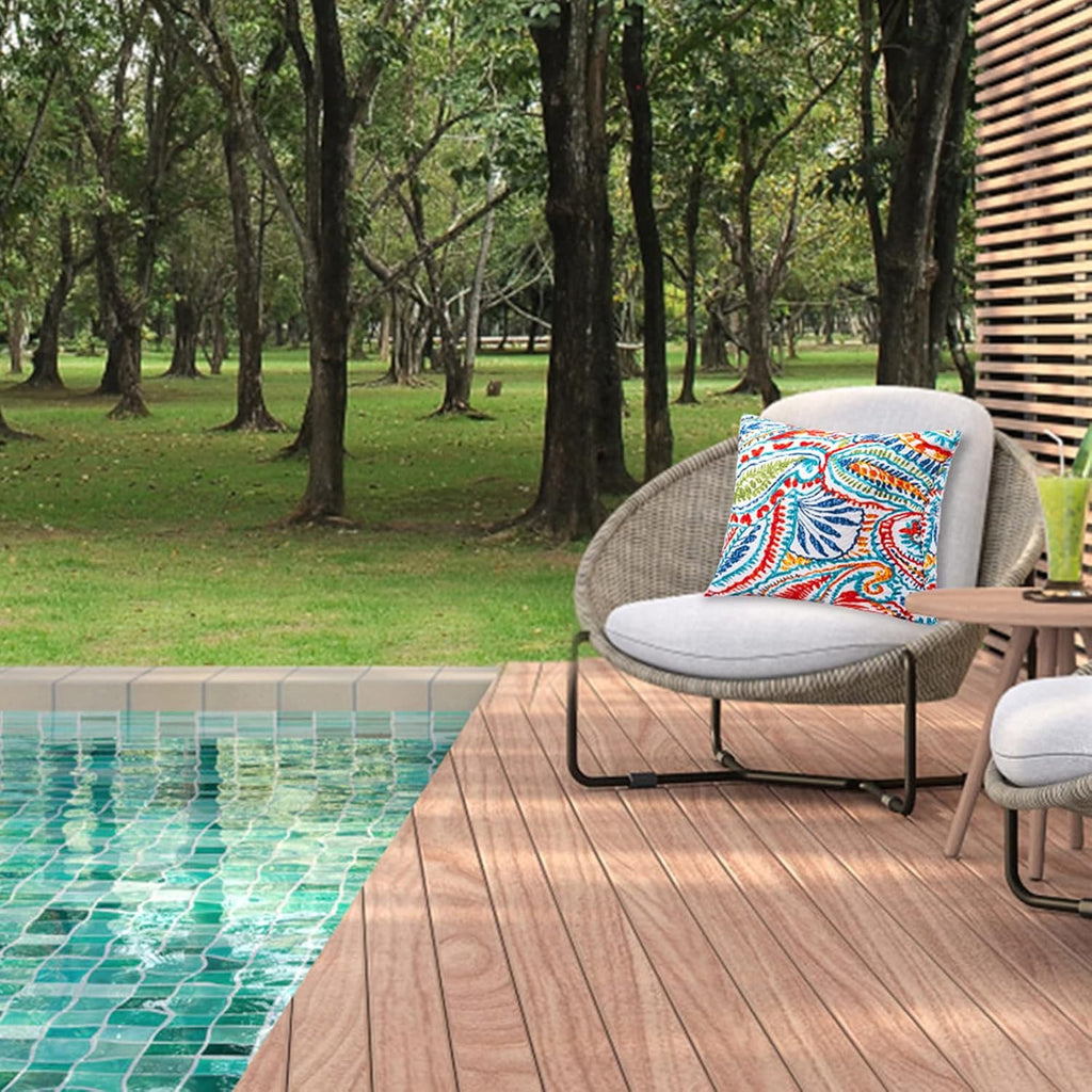 Outdoor Throw Pillows Decorative Outdoor Accent Pillows with Insert | Outdoor Throw Pillows Patio Pillows with Inserts Square Decorative Pillows for Patio Furniture