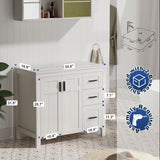 36" Modern Freestanding Bathroom Vanity with Sink - Grooved Cabinet with Soft-Close Doors & Drawers