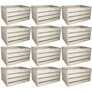Large Wooden Crates by - Unfinished Wood Crate for Storage, Decorative Display, Arts & Crafts, Made of 100% Wood