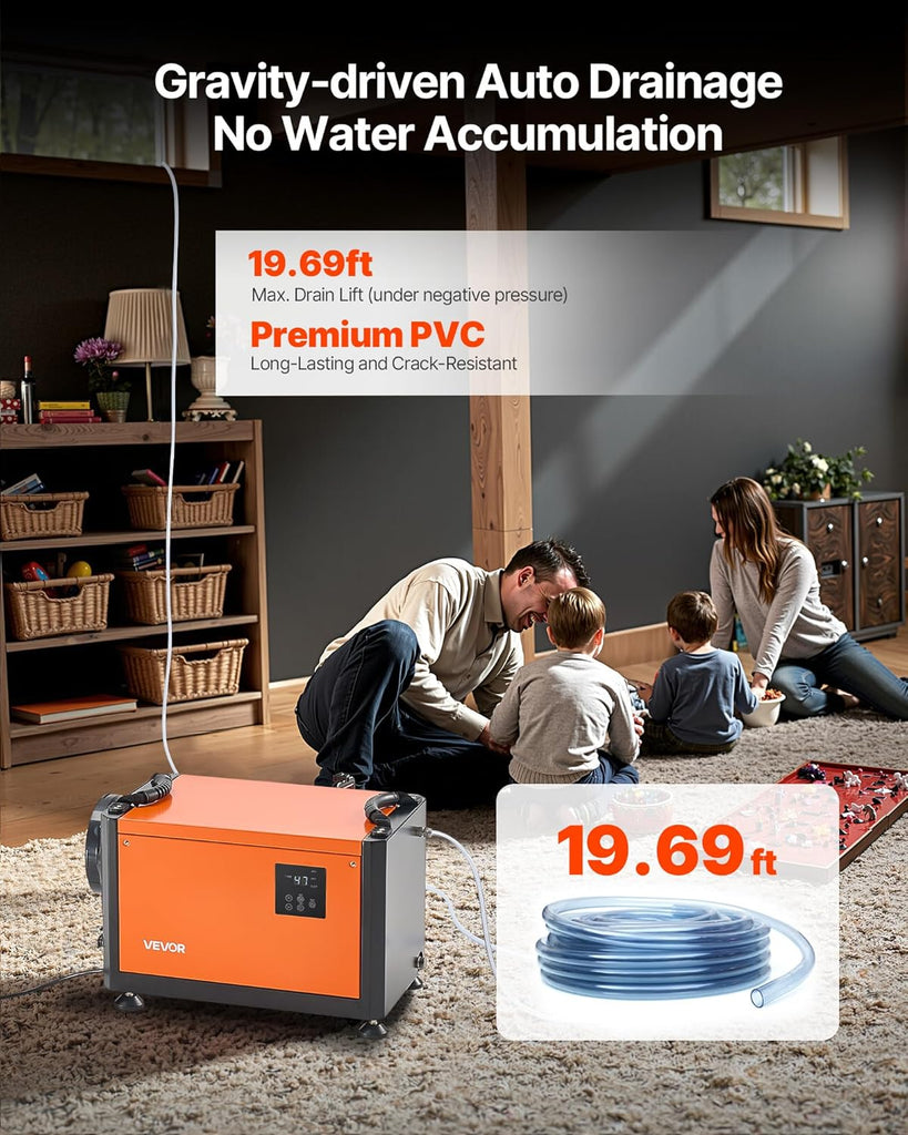 70 Pints Commercial Dehumidifier with Pump, Portable Crawl Space Dehumidifiers for Basement Storage Room Industrial