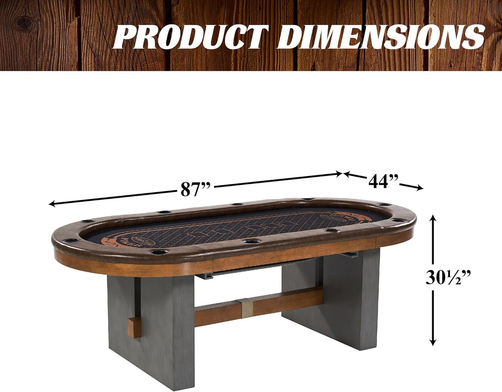 Barrington Poker Multiple Styles Folding Poker Table & Poker Table Top/Dining Table Collection, Durable Padded Rail