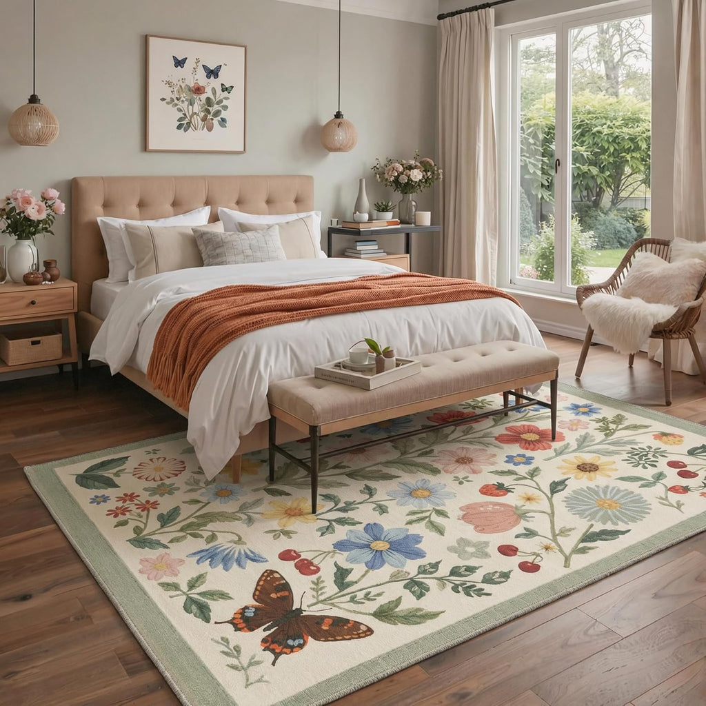 Indoor Outdoor Area Rug 5'x7', Machine Washable Rugs