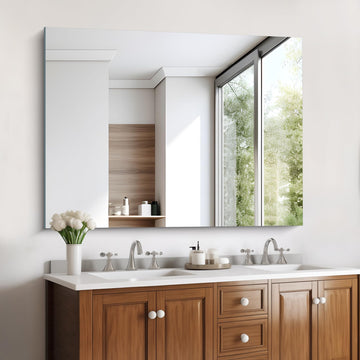 Frameless Mirror, 36"x48" Bathroom Mirror for Over Sink, Unframed Vanity Mirror, Large Rectangle Mirror, Upgraded