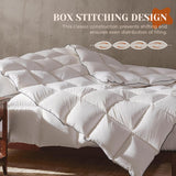 Goose Feather Down Fiber Cotton Comforter King, Ultra-Soft Duvet Insert, Hotel Collection White Quil