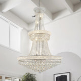 Large Crystal Chandelier Light fixtures - Diameter 31.5 inch, 3 Layers Chrome Ceiling Haning Chandeliers, Pendant Lighting for Living Room, Staircase, Foyer A108-B0CFLD74PV