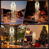 4 Pcs Acrylic Candelabra Centerpieces 35" Tall Clear Candle Holders Pillar Taper Candlestick with Lampshades 5 Arm