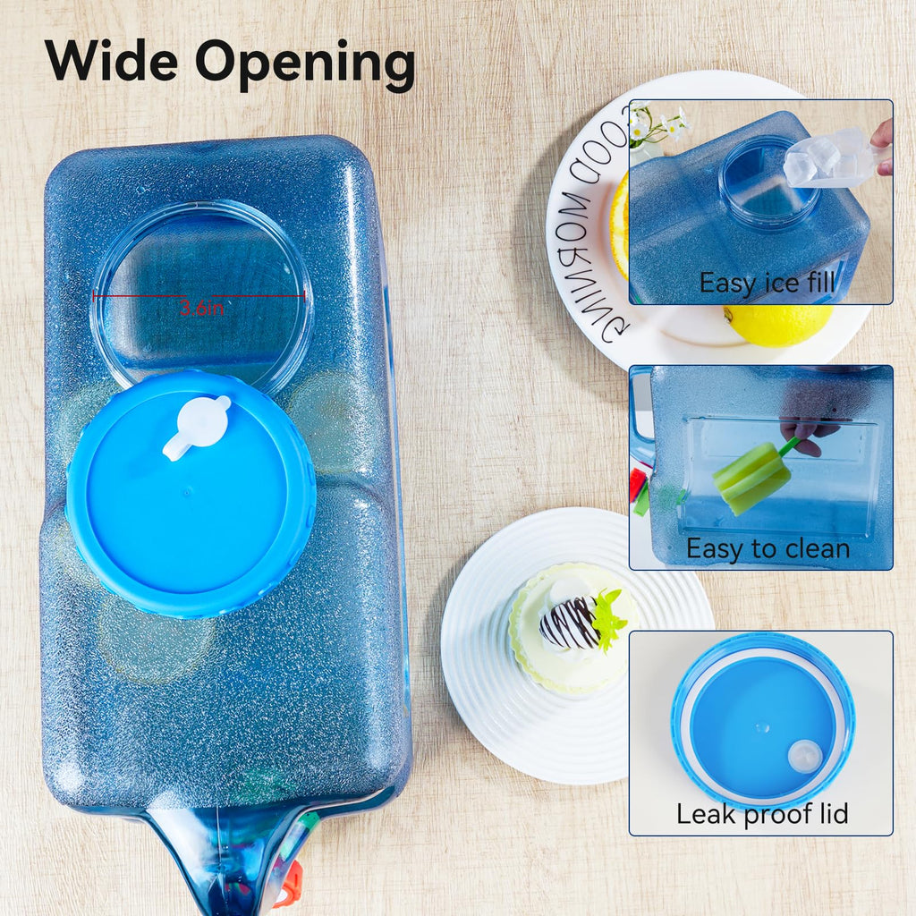 Drink Water Dispenser for Fridge - 3 Gallon Beverage Dispenser with Leak-Proof Spigot, Portable Food-Grade Water Jug