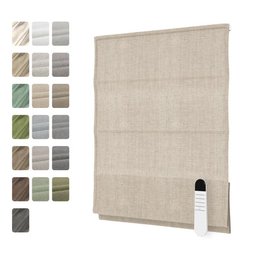 Motorized Roman Shades with Remote, Custom Size
