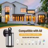 2 Pack Exterior Lighting Fixtures, Outdoor Wall Light with Clear Glass