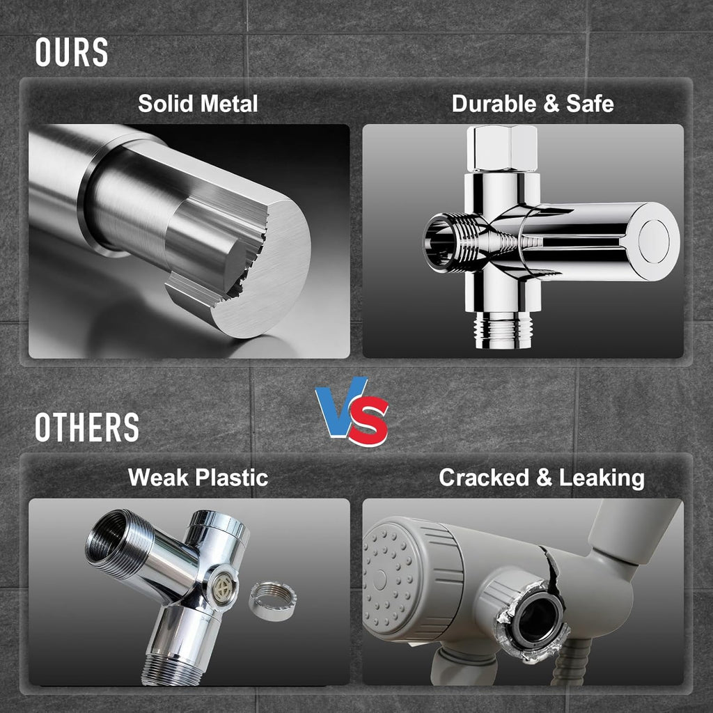 Rain Shower Head with Handheld, High Pressure Rainfall Showerhead Combo with 5 Handheld Water Spray Modes for Bathroom