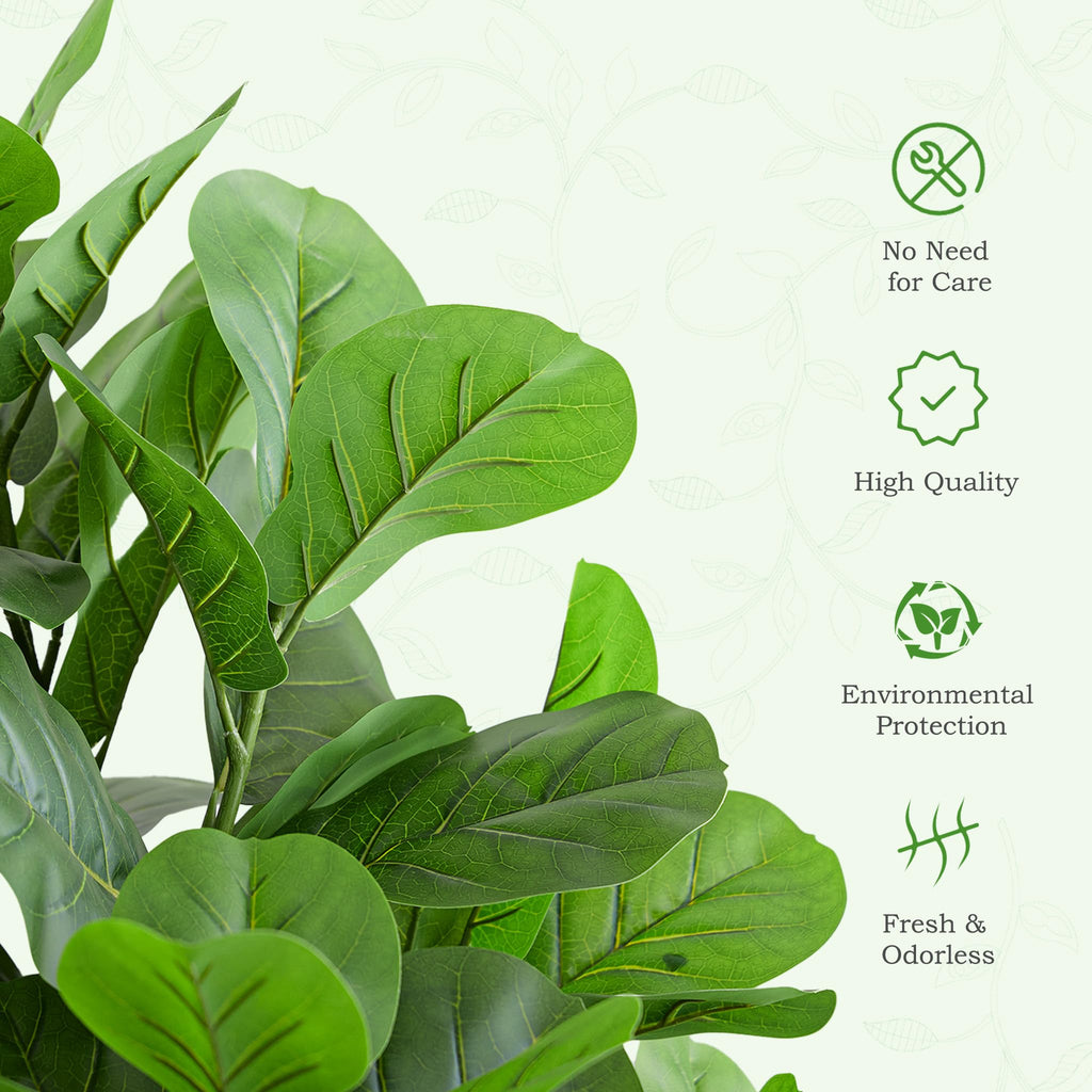 Faux Fiddle Leaf Fig Tree 6FT, Large Artificial Plants Indoor