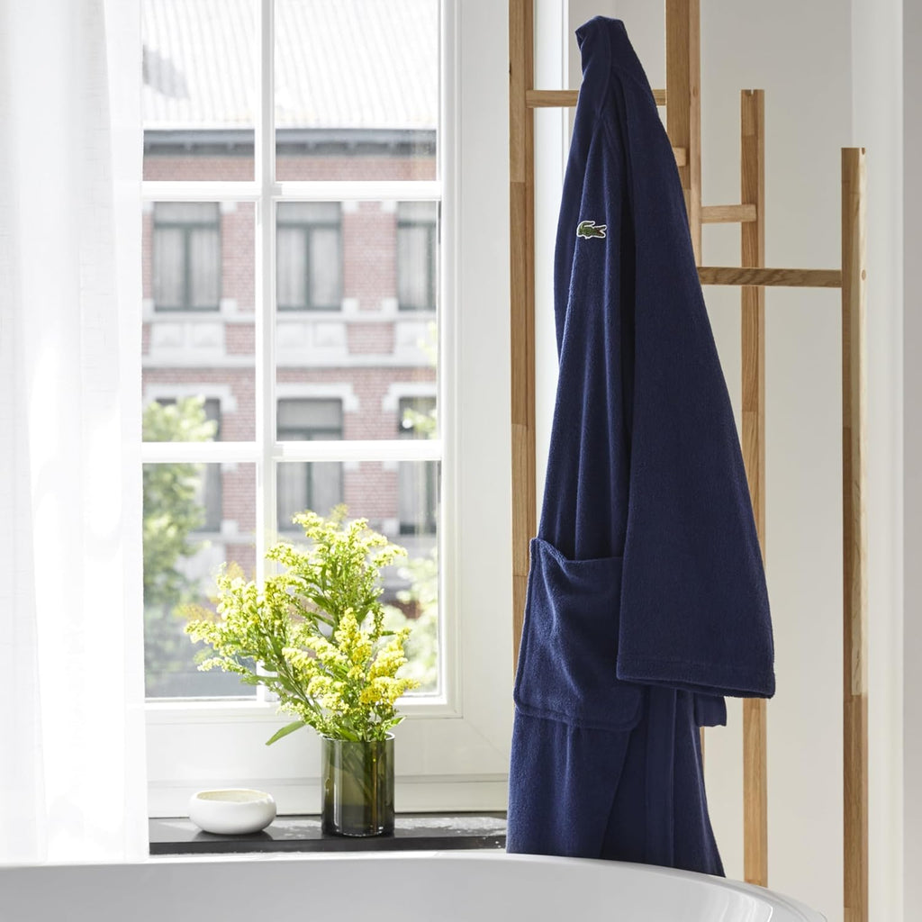 Classic Pique Bath Robe, 100% Soft Cotton Terry, Unisex Adult Bathrobe, Absorbent & Quick Drying, One Size Fits Most