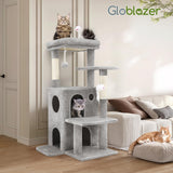 Cat Tree Tower for Indoor Cats, 50-inch Adult Cat Tree House for Large Adult Cats with Steps, Scratching Post