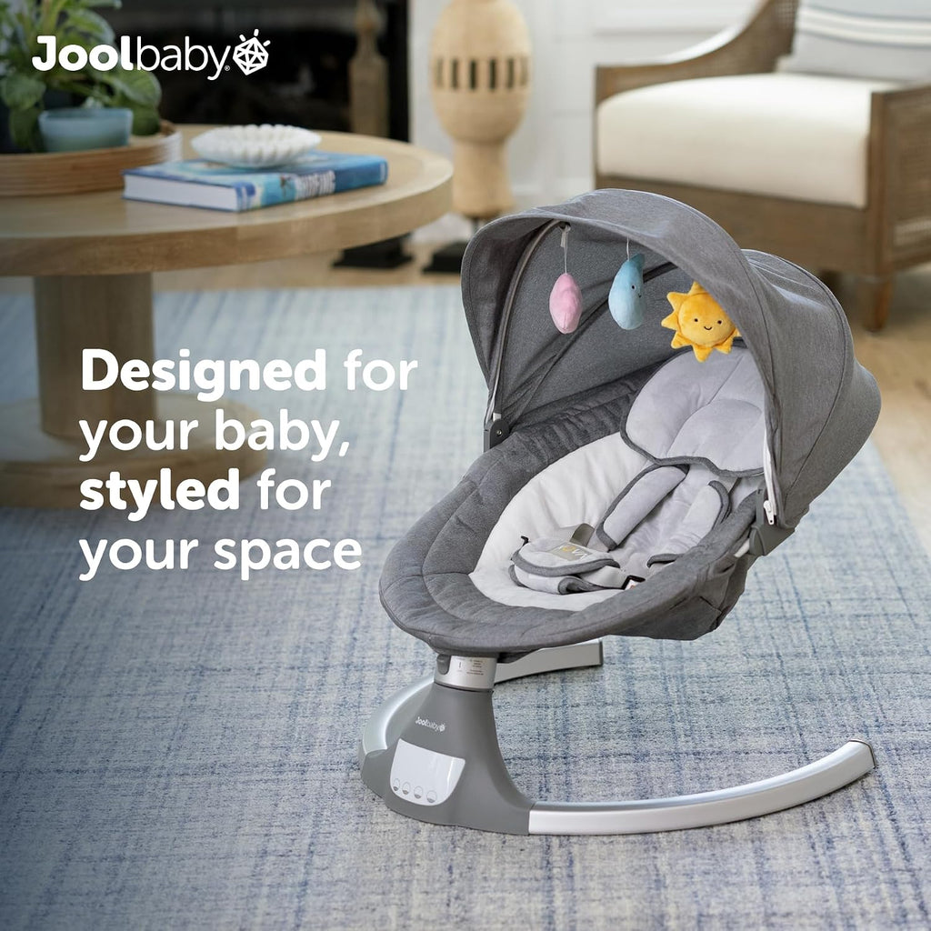 Nova Baby Swing for Infants - Bluetooth Music, Remote (Gray)