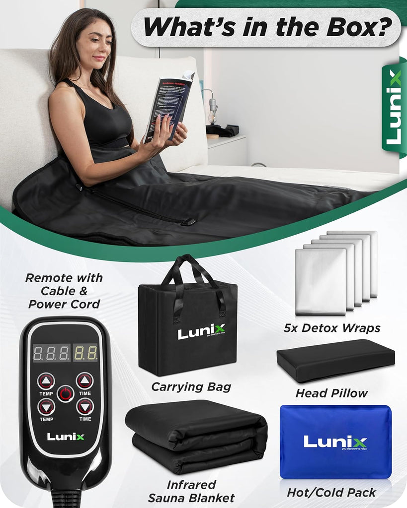 LX17 Infrared Sauna Blanket, Portable Sauna Bag for Relaxation, Detox & Stress Relief, Adjustable Heat 77