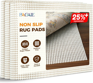 9 x 12 FT Rug Pad Gripper for Hardwood Floors, Non Slip Rug Pads for Area Rugs, Extra Thick Under Rug Padding - Set of 108