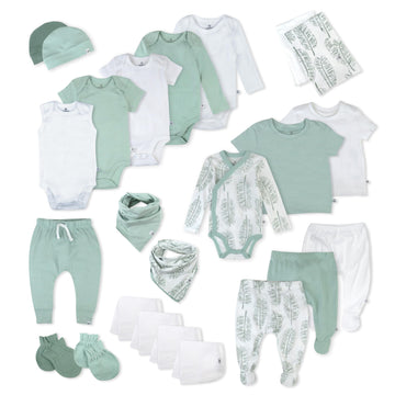 Multipack Gift Sets 100% Organic Cotton for Newborn Infant Baby Boys, Girls, Unisex, Jumbo Leaf Sage, 0-3 Months