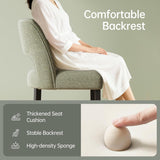 Wooden Dining Chairs Set of 4, Mid-Century Modern Upholstered Kitchen Chairs with Foot Pegs, Green