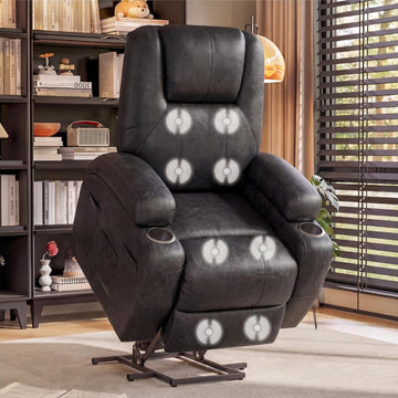 Power Lift Recliner Chair Electric Lift Recliner for Elderly Power Lift Recliner Chair with Cup Holders Side Pockets