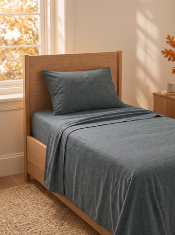 100% Cotton Flannel Twin XL Sheet Set - Comfort - Charcoal