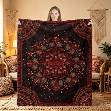 Boho Mandala Throw Blanket 50 x 60 Inch