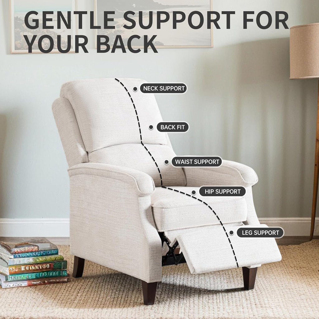 Recliner Chair, Fabric Recliner with Soft Armrest