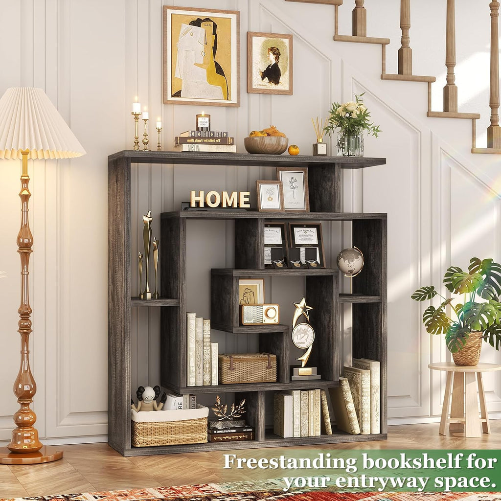 Geometric Wall Mounted Shelf, Freestanding Display Shelves for Collectibles | Floating Bookshelf Decorative Book Case
