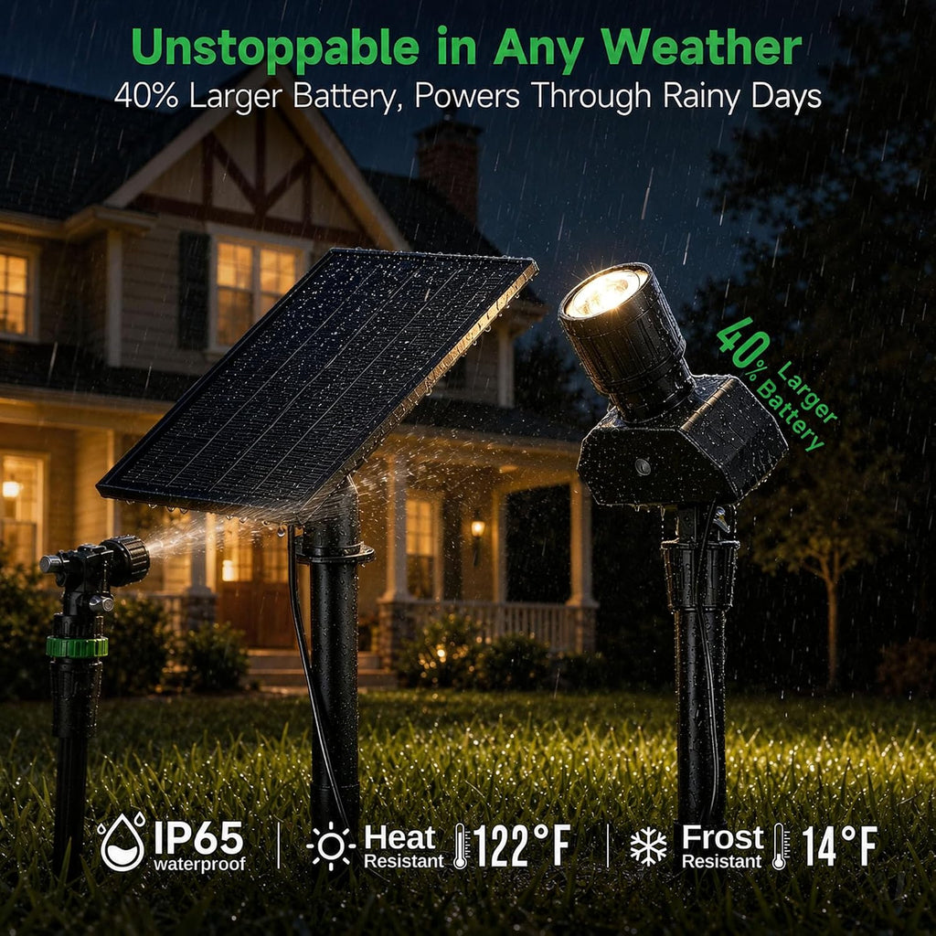 Spot Lights Outdoor, Adjustable Beam Focus Uplights for Trees, Waterproof Separate Panel Bright Spotlight, LED Warm