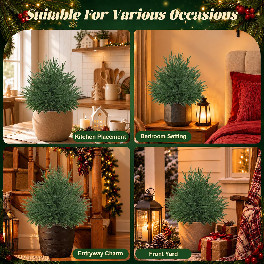 Artificial Norfolk Pine Tree Outdoor Christmas Decor, 2FT Topiary