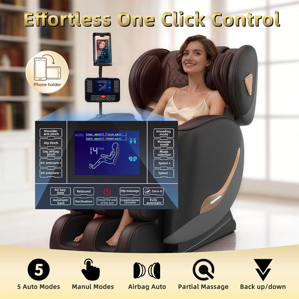 2026 Massage Chair Full Body, Zero Gravity Massage Chair Recliner - Upgraded 10-Point Roller, Heating, Airbags, Foot