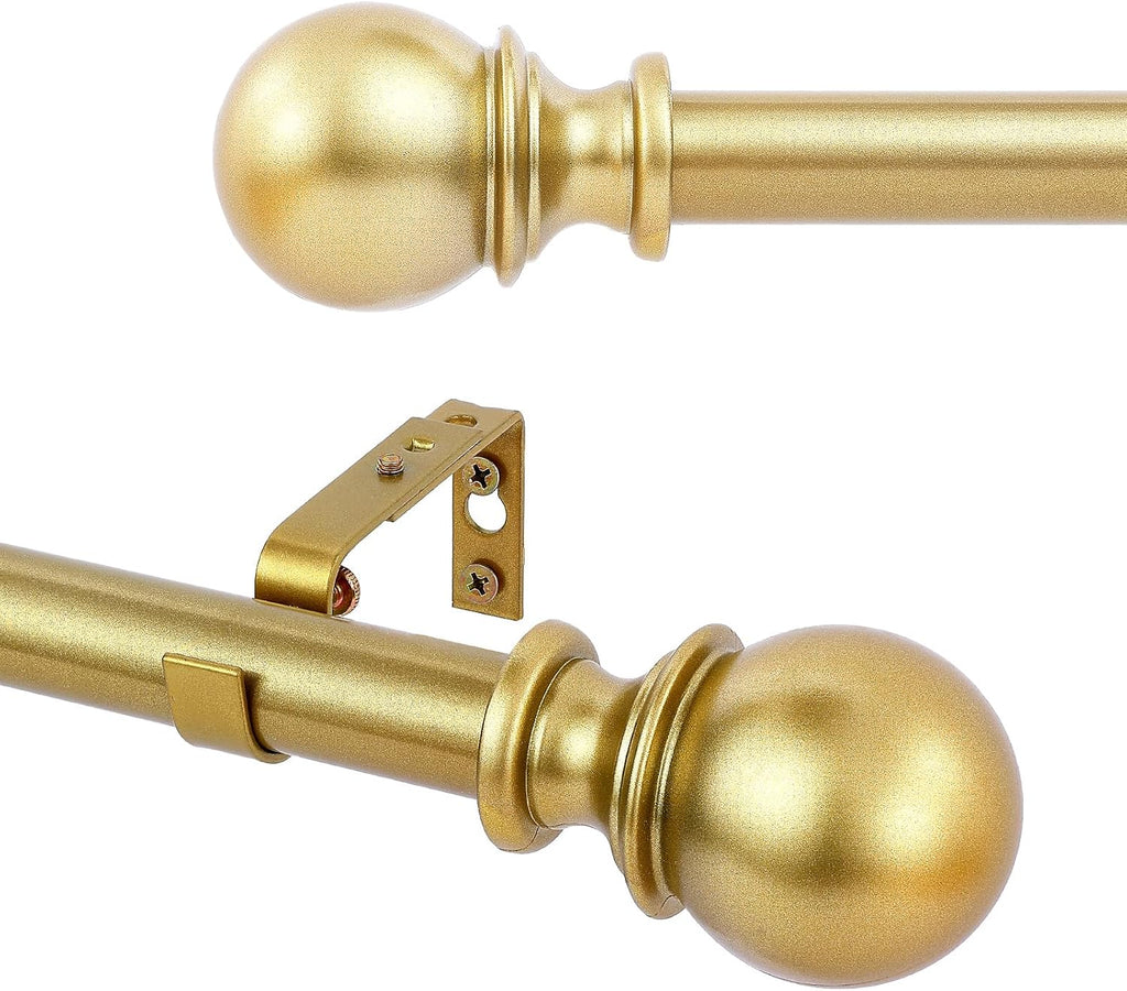 Curtain Rods for windows,1" Diameter Curtain Rod, 32-120" Standard Decorative Window Curtain Rod Set with Brackets