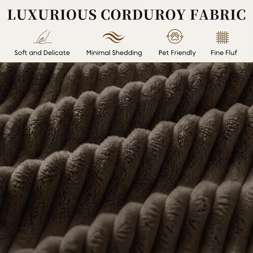 47.2" Round Accent Chair, Barrel Lounge Chair , Brown | Comfy Oversized Corduroy Upholstery Deep Seat Single Cuddle