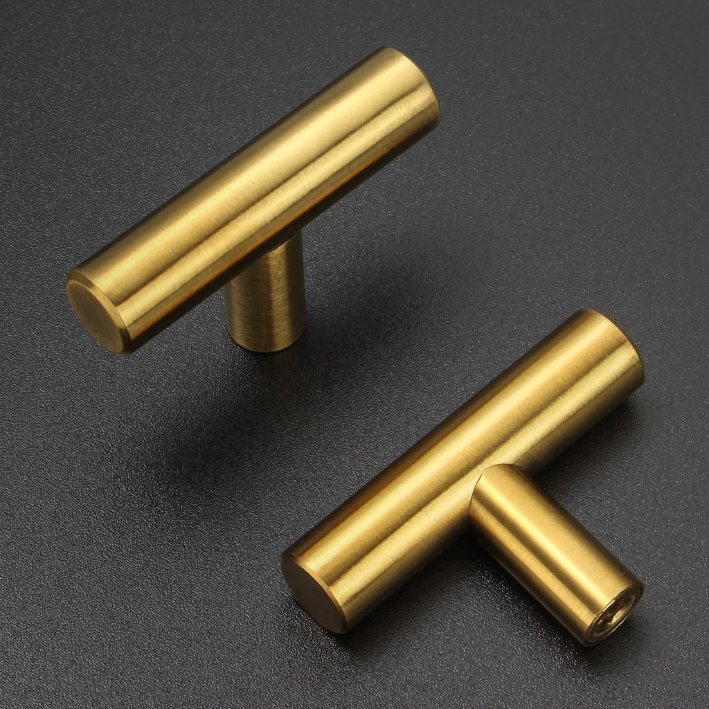 30 Pack Brushed Brass Cabinet Knobs Gold Drawer Pulls Stainless Steel Brushed Gold Dresser Knobs for Cabinets