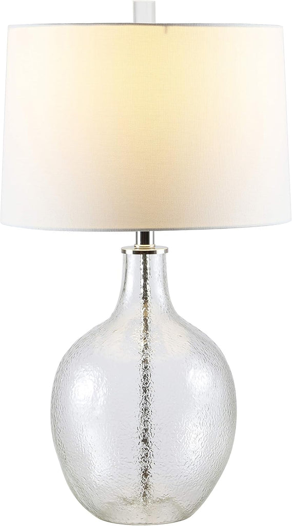 Nadine Clear Glass 26-inch Bedroom Living Room Home Office Desk Nightstand Table Lamp (LED Bulb Included)