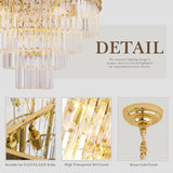 Gold Plated Crystal Modern Contemporary Chandeliers Pendant Ceiling Light 4-Tier Chandelier Lighting for Dining Room Living Room Bedroom Girls Room Dia 23.6" A107-B07KF4SR4N