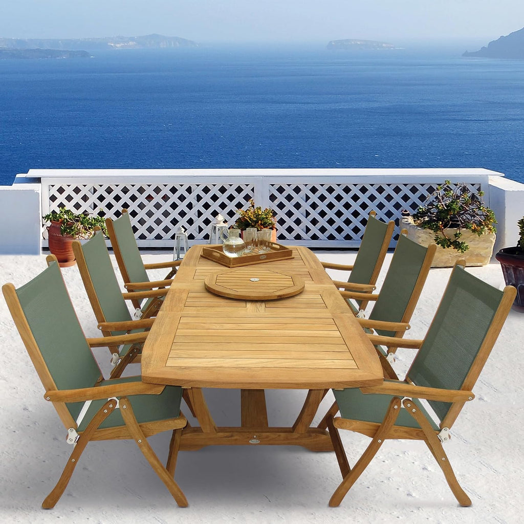 Florida Teak Sling Chair, Gray