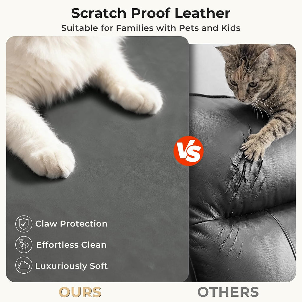 Pet Friendly Leather Power Recliner Chair, Zero Wall Hugger RV Recliners with Power Headrest, Charging Ports, Side