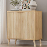 Buffet Cabinet with Storage, Modern Fluted Accent Sideboard with Doors & Adjustable Shelves